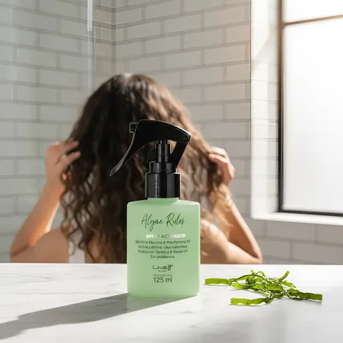 Hidratador y Formador De Rulos Y Ondas en Spray con Espirulina Máxima Hidrata y Nutre al mismo tiempo por su alto contenido Proteico, Producto Profesional, x 125Mls, LineUp