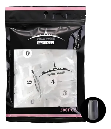 Tips Para Soft Gel Prelimado Cuadrada Paris Night 500 Unid