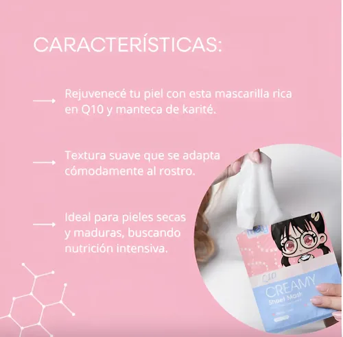 Mascarilla Facial Con Q10 Y Extractos De Manteca Karité Mely