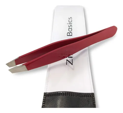 Pinza Profesional Acero Inoxidable Roja Para Cejas