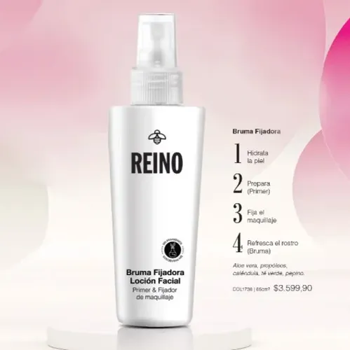 Primer Facial Mate en Spray de Reino – Fijador de Maquillaje Hidratante 60 mL