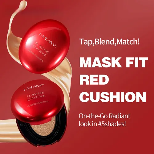 Cojín Base Rojo Natural Cobertura Natural Efecto Piel