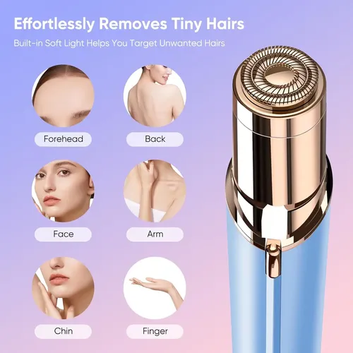 Depiladora Facial Eléctrica Portátil Azul Mujer