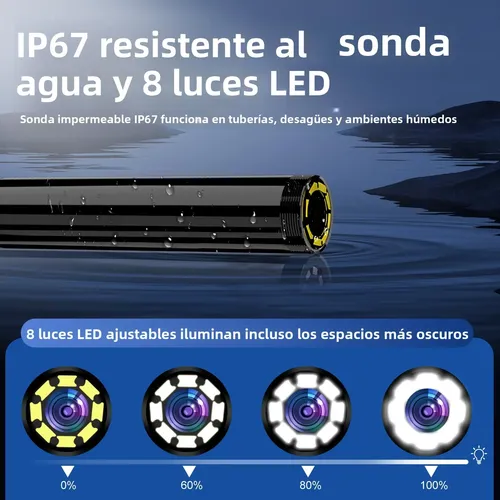 Cámara Endoscópica Industrial 1080p Con Cable 2m