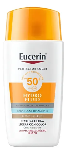 Protector Solar Eucerin Hydro Fluid 50fps Tono Medio X50ml