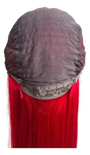 Peluca Lace Front Adiolacba Premium Símil Natural 70 Cm Tamaño De La Base Regulable Tono Rojo Fuego