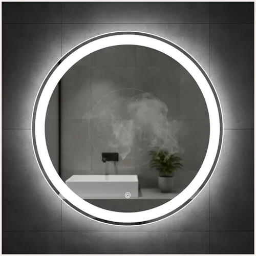 Espejo Circular Smart Led 60cm Touch Luz Fria Colgar Baño