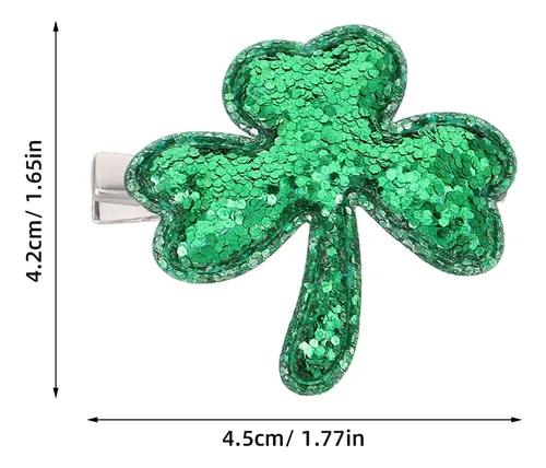 6 Clips De Pelo De Aleación Verde Para Día De San Patricio