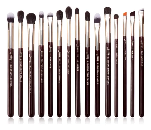 Set 15 Pinceles Profesionales Ojos Natural Y Sintético