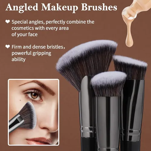 Set De Brochas De Maquillaje Premium De 25 Piezas Con Caja D