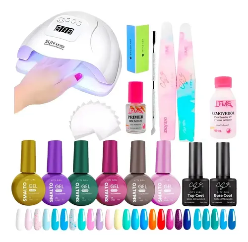 Kit Inicial Manicuria Semipermanente Cabina Led/ Uv 80 Watts