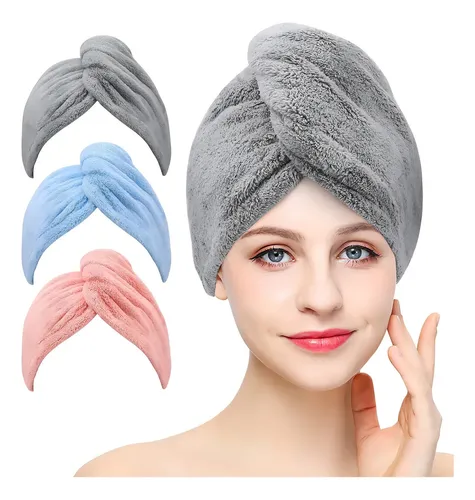 A Toalla Turbante Tiiyee Gorro Para Cabello Seco X 3 A