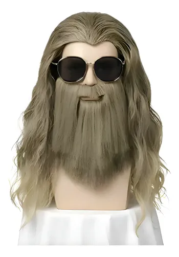 Ee Y Peluca De Thor For Cosplay Con Barba Rubia Ceniza Larga