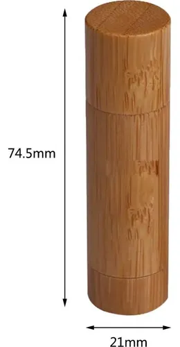 Kit De 4 Tubos Recargables De Bambú Para Bálsamo Labial