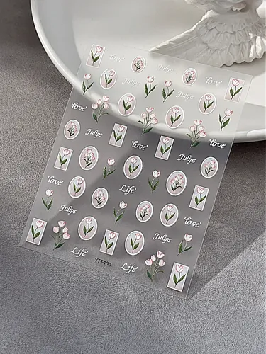 Pegatinas En Relieve De Tulipán Para Uñas