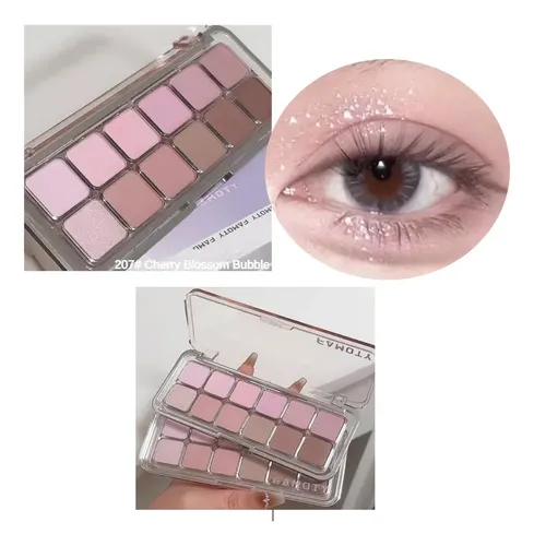 Paleta De  12 Sombras Para Ojos Mate Y Shimmer –  By  Famoty