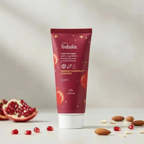 Crema De Manos Granada Y Almendras Glaseadas Natura 50ml Fragancia dulce floral