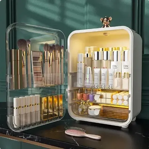 Organizador De Cosméticos Premium – Con Luz Color Rosa
