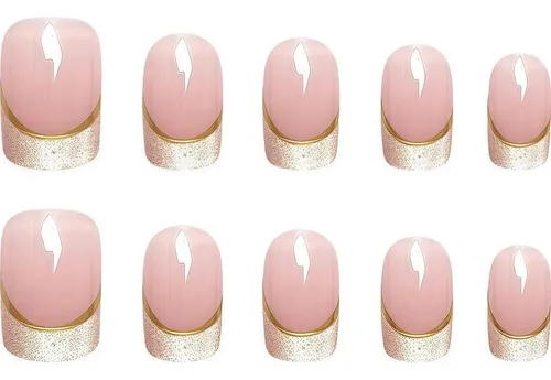 Uñas Postizas Ombre Pink Shiqixiannv 24 Un