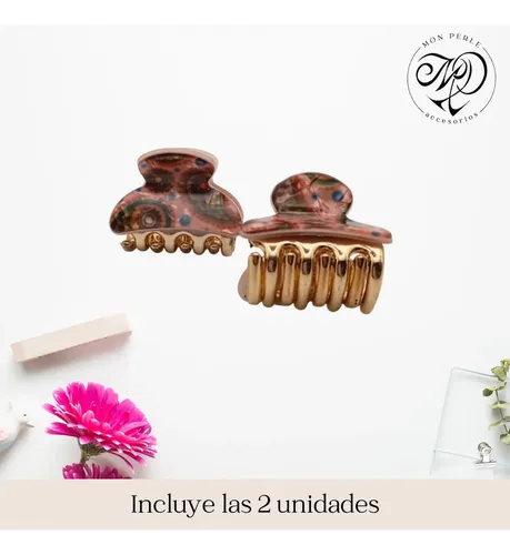 Broches Pelo Hebillas Ganchos Clips Colores Por Par Color Coral Claro