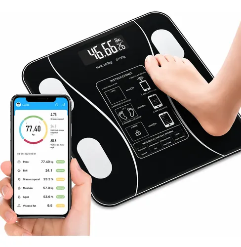 Balanza Bioimpedancia Digital De Baño Peso Corporal 180gk Bt