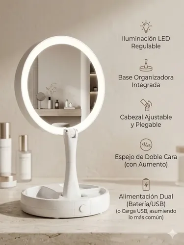 Espejo Con Luz Led De Forma Circular