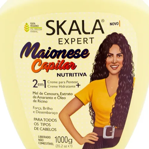 Skala Maionese Máscara Vegana Nutritiva Mayonesa Cabello 1kg