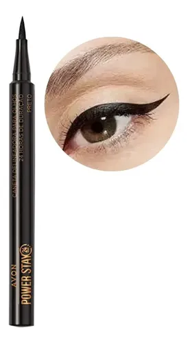 Delineador Líquido Avon Power Stay Negro Mate de Larga Duración
