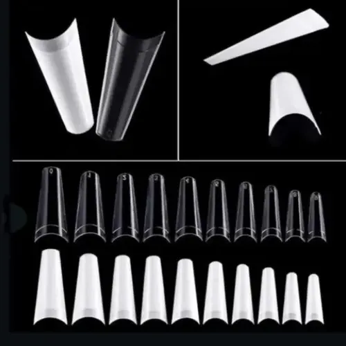 Tips Coffin Con Sonrisa Y Escalon X100 Ultra Fino Esculpidas Color Natural