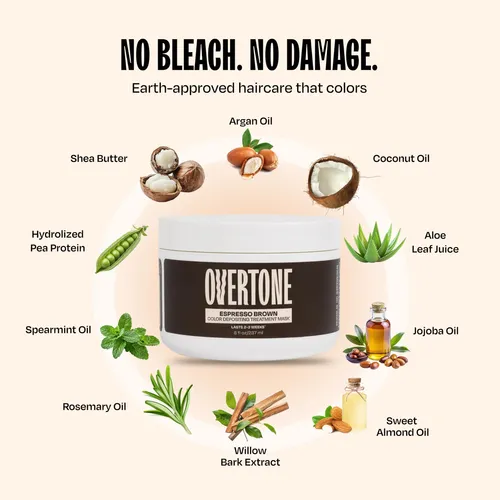 Tinte Semipermanente Para Cabello Overtone, Marrón Espresso, 4 Castaño