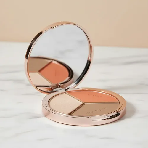 Paleta Maquillaje City Girl Contorno Rubor Iluminador Con Espejo 3 Tonos