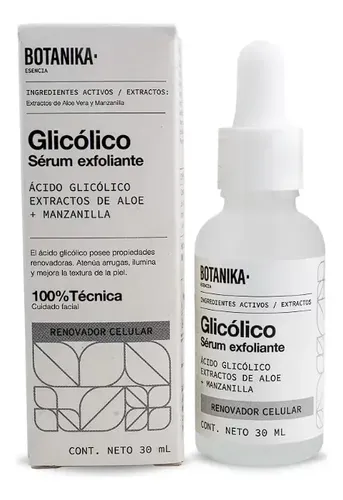 Serum Exfoliante Con Ácido Glicólico Botanika Todo Tipo De Piel Noche