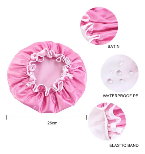 4 Gorros De Ducha De Tela Satinada, Gorros De Baño Impermeab