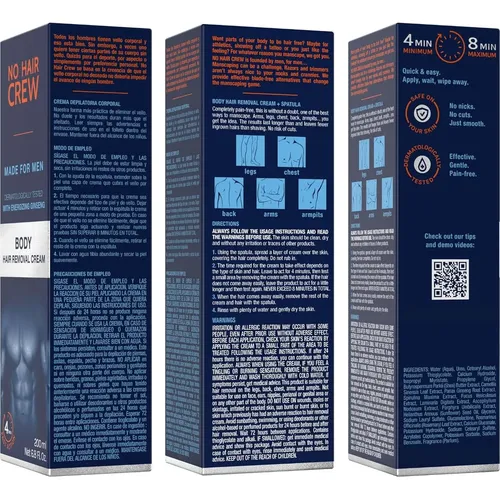 Depilación Masculina No Hair Crew 2×200 Ml Ginseng