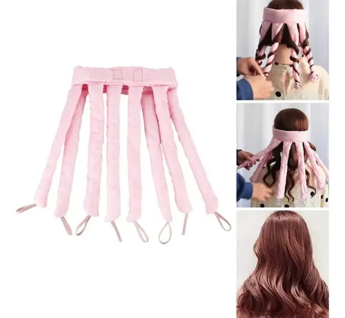 Rulos De Cabello Sin Calor Octopus Diadema Rosa