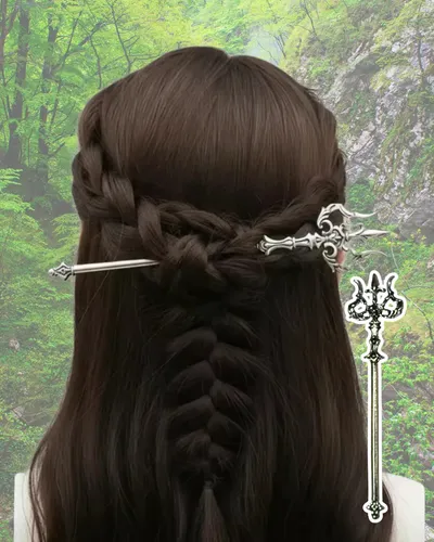 Palito Tridente Metal 15cm Palillo, Moda Look Estilo Unicas