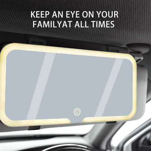 Elegante Espejo De Tocador Con Visera Solar Para Coche, Reca Blanco