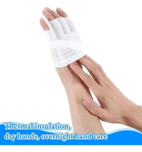 Guantes Sin Dedos Blancos De Algodón Para Piel Seca Y Eczem