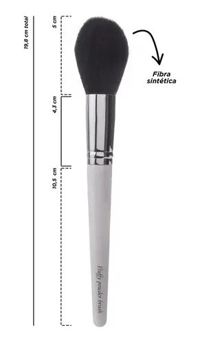 Brocha Maquillaje Polvos Multiuso Rubor Contorno Blanco