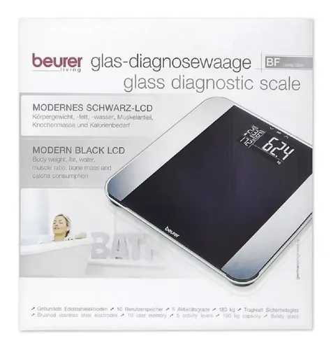 Balanza Digital Con Multidisplay Beurer Bf Li Color Negro