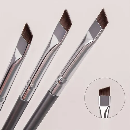 Pinceles Delineador Ultrafino X3 Maquillaje 3 Silver Ultra-fine Makeup Brushes