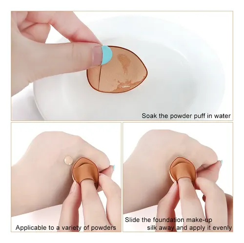 12pcs Mini Dedo Polvo Puff Herramienta De Maquillaje Mzgj