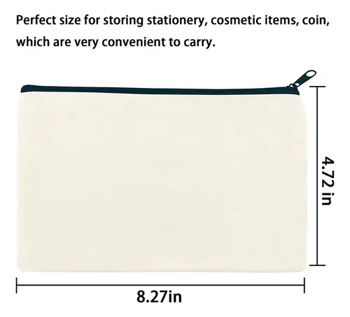 Paquete De 36 Bolsas De Maquillaje De Lona En Blanco, Bolsas