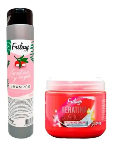 Shampoo 370ml + Mascara 240g –  Keratina Y Argan Frilayp