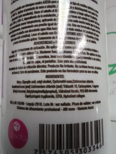 Alisado Sin Formol Azeda. Aprobado Por Anmat 250g