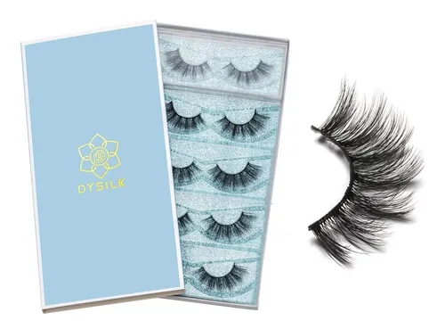 Pestañas Postizas Dysilk 5 Pares Mink 15mm Volumen Natural