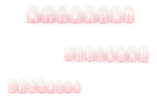 Uñas Con Degradado De Rosa A Blanco