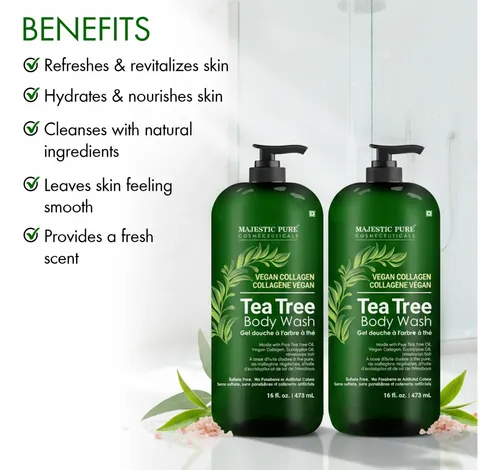 Gel De Baño Majestic Pure Tea Tree, 16 Onzas Líquidas, Paque