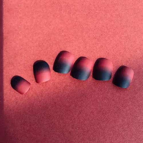24pcs Tips De Uñas Falsas Cubre Completo Color Degradado Cor