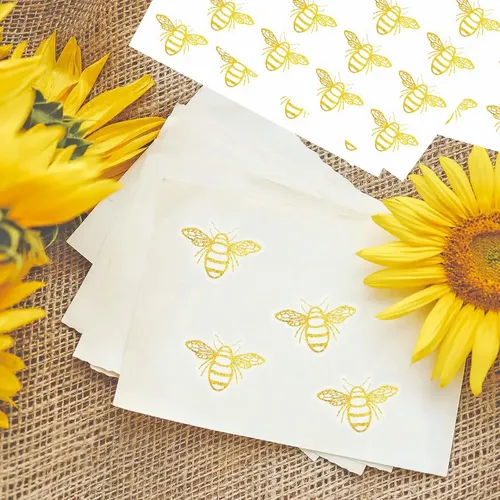 280 Pegatinas Decorativas Foil Golden De Abejas